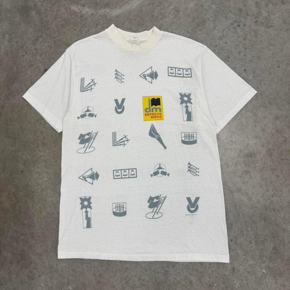 Vintage 1986 Depeche Mode Black Celebration Tour White Mens Large Unisex T-Shirt XL