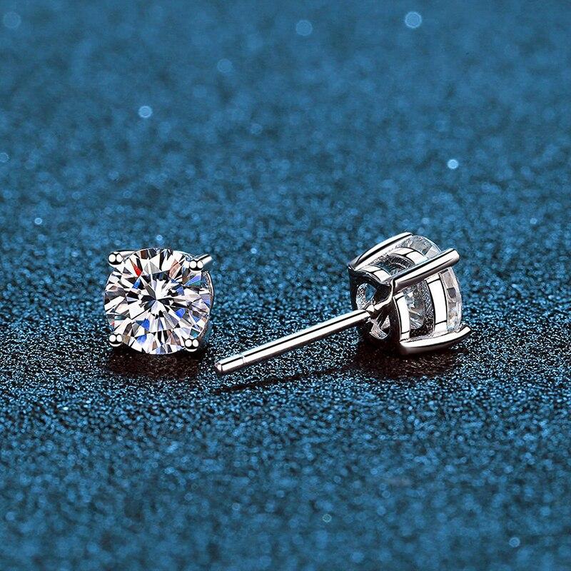 0 .1 -2 Carat D Color Moissanite Earrings For Women 100 %925 Sterling Silver White Gold Plated Earring Wedding Jewelry