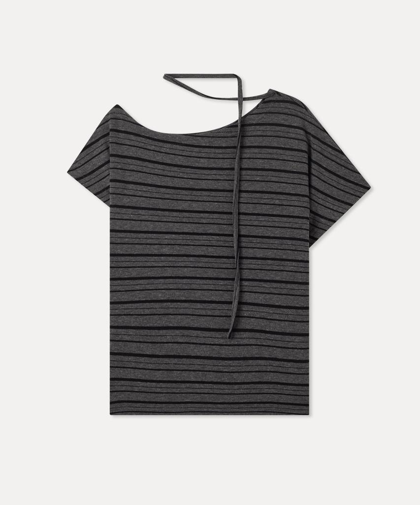 MIXXO Striped Tie Short Sleeve T-Shirt_Miwhwg40Ss