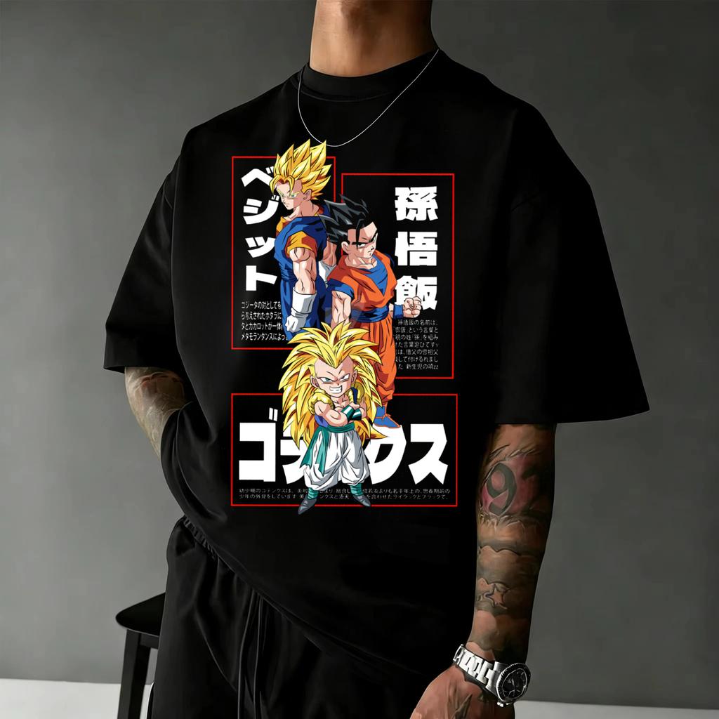 T-shirt in Cotone a Maniche Corte con Stampa Dragon Ball Z Son Goku Vegeta Unisex Abbigliamento Unisex Harajuku Y2k T-shirt Casual Vintage Top