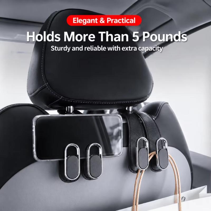 Pvc Leather Car Headrest Hook Conveniently Organizes Car Interior And Provides Stable Hanging Support For Daily Belongings
