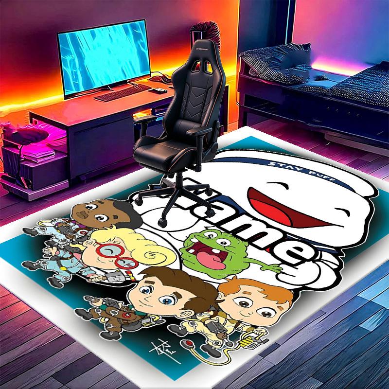 Custom Name Personalized Ghostbusters Print Carpet, Versatile Home Decor Rug, for Playroom, Apartment, Balcony, Entryway, Hallway Gift