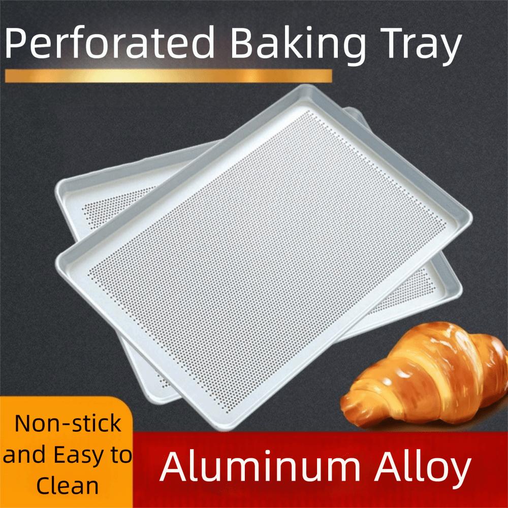 60x40cm Perforated Sheet Pan Rectangular Kitchen Baking Sheets Mesh Grill Steaming Tray  Home