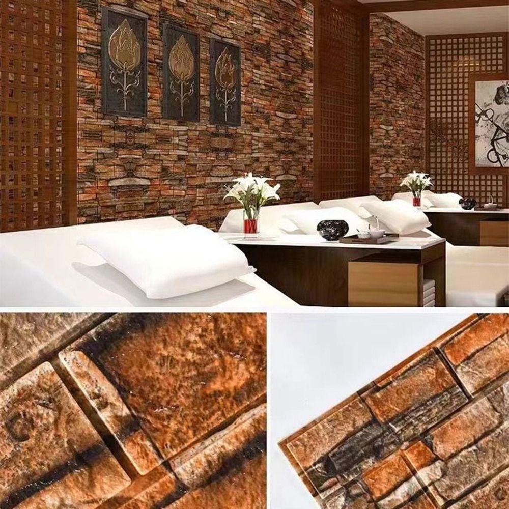 DIY 3D Imitation Brick Wall Stickers Peel and Stick Background Wallpaper  Wallboard Renovation