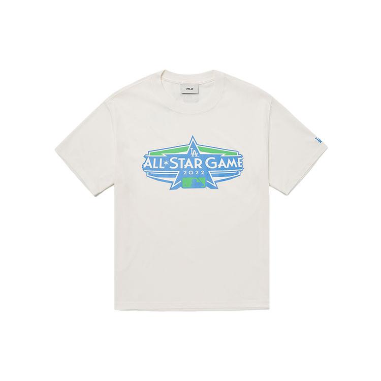 MLB T Shirts Unisex Ivory Crew Neck Moderate Straight Fit 3ATSB0724-07IVS M