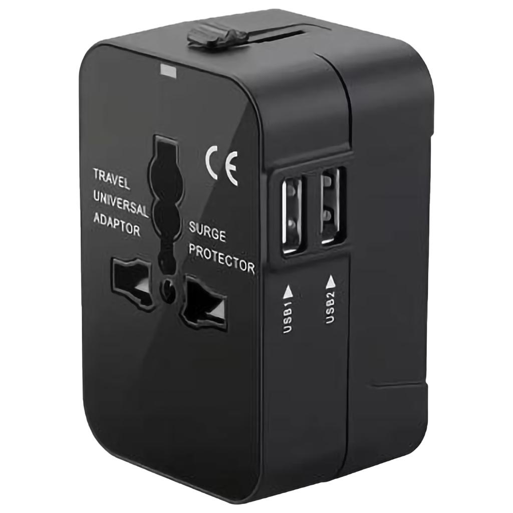 International Travel Adapter Travel Charging with 2 USB Port Wall Power Strips for Travel Socket Plug for Phone Tablet