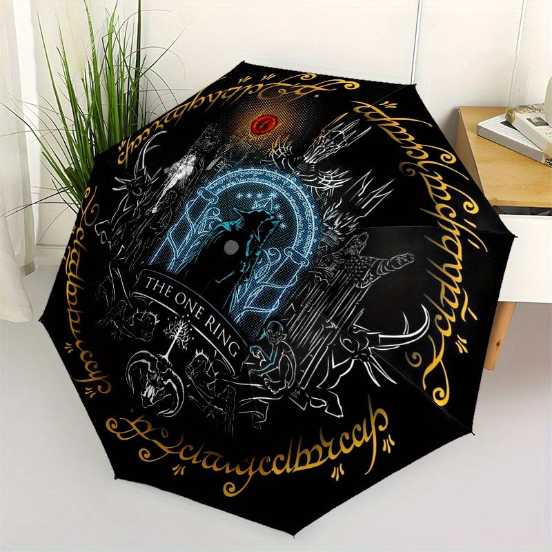 The One Ring: Lord of the Rings Inspired ArtworkUmbrella, Portable 3-Fold Compact Umbrella for Men & Women Gift