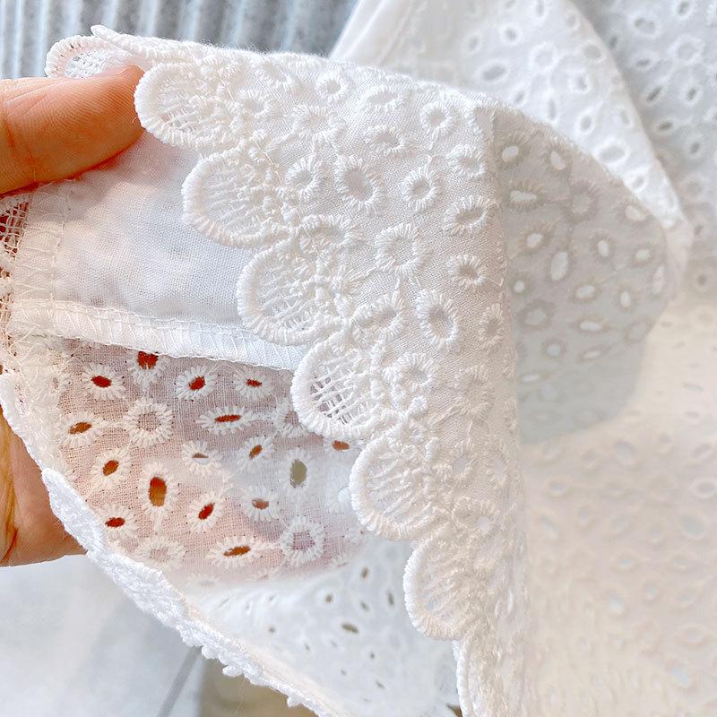 Summer Clothing Sets Hollow Lace Suit Baby Casual Sleeveless T-shirt+Shorts Kids Clothing Sets Baby Clothes Outfits