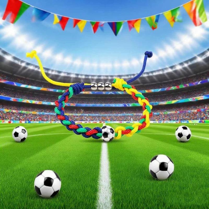 2026 New Football Colored Woven Bracelets Athlete Commemorative Bracelets Celebratory Small Gift