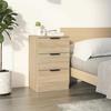 Bedside Table - Maison Exclusive - Engineered Wood - 3 Drawers - Sonoma Oak