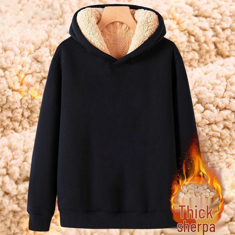 

Men s Loose Fit Lambskin Velvet Hoodie - Autumn/Winter Heavyweight, Solid Color, Drop Shoulder Style. L сірий колір