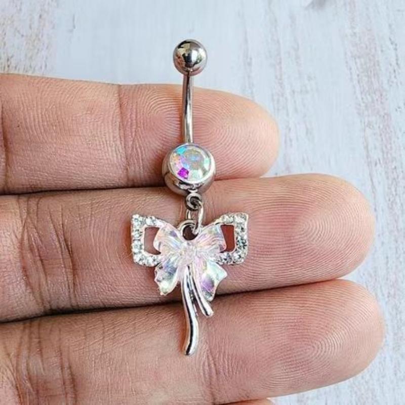 Ohne Piercing Hängendes Bauchnabelring-Set 6 Stück Süße Schmetterling Herz Blume Bauchnabelringe für Mädchen Party Körperschmuck