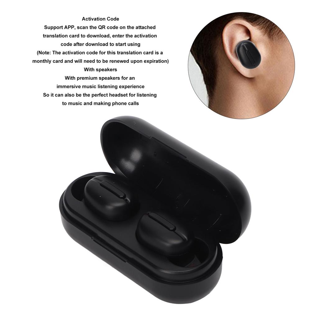 Language Translator Earphones Translator Earbuds Bluetooth 5.0 HiFi Speakers Wireless for Daily