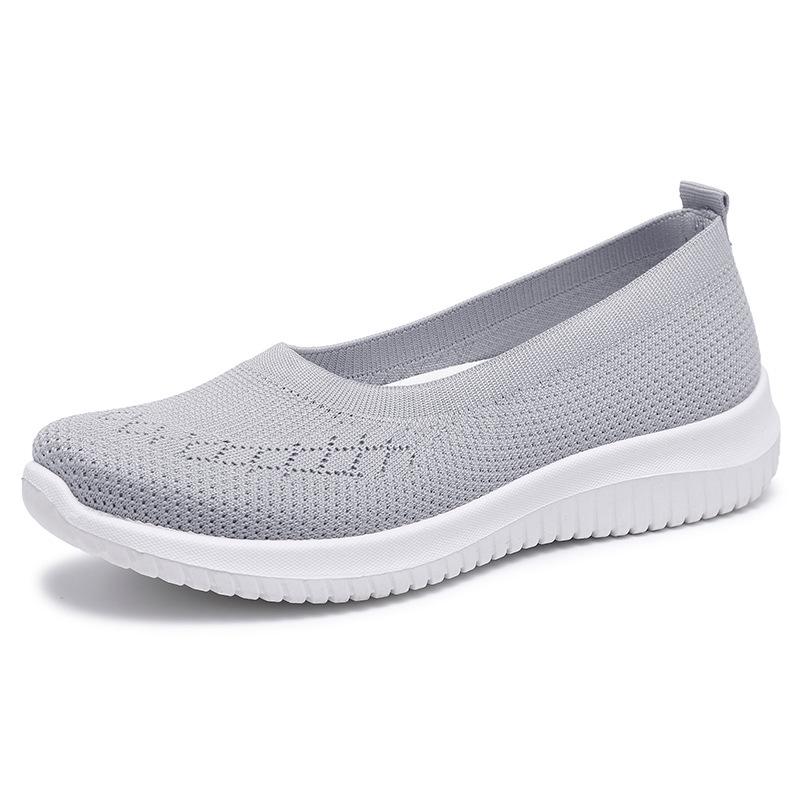 

Женские дышащие туфли-лодочки Cross-Border Slip-On Flats – Большие размеры, легкая повседневная удобная обувь 36 серый