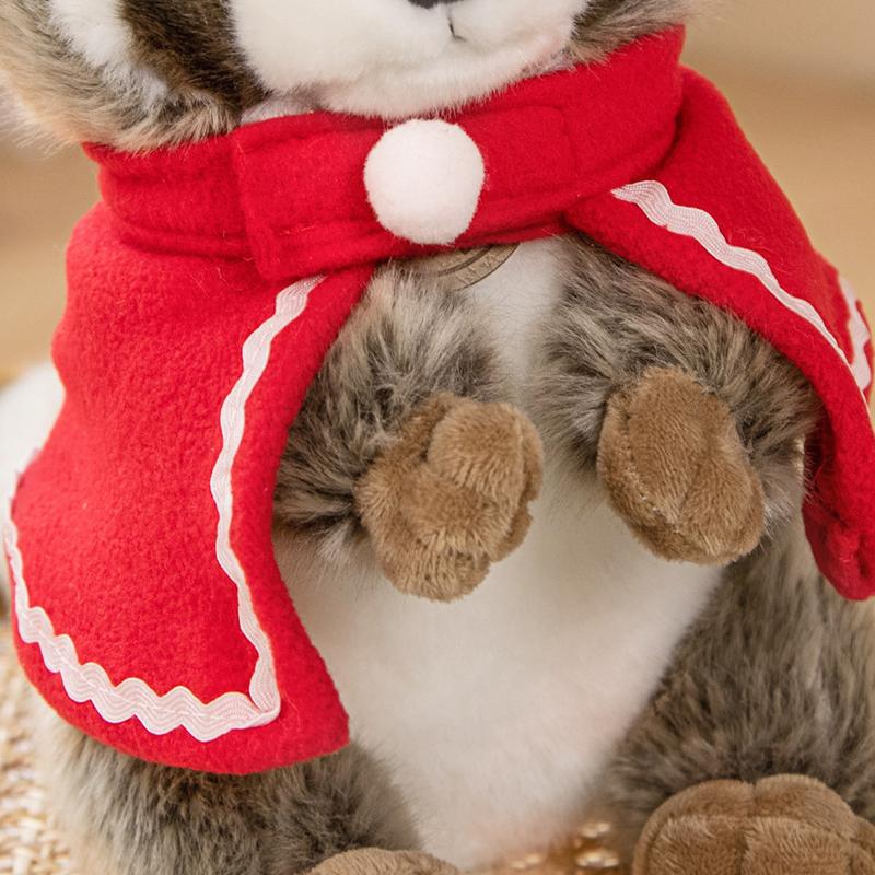 Raccoon Clock Cloak Plush Toy Cute Realistic Animal Plush Doll Kids