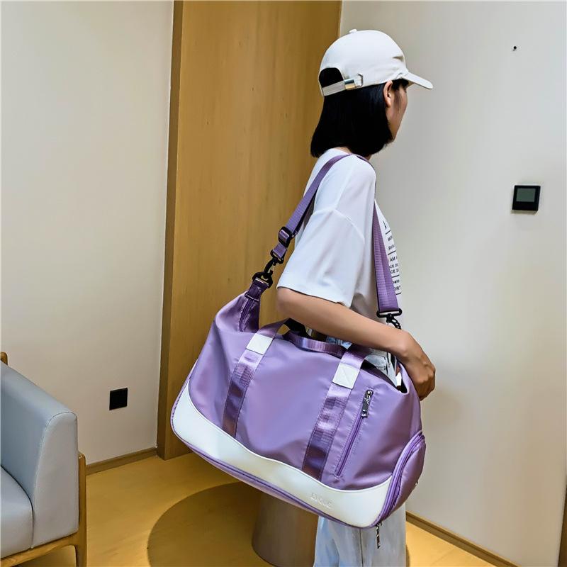 Sports Fitness Bag Women's Yoga Bag Dry and Wet Separation Contrast Color Shoulder Bag Short-distance Portable Travel Bag