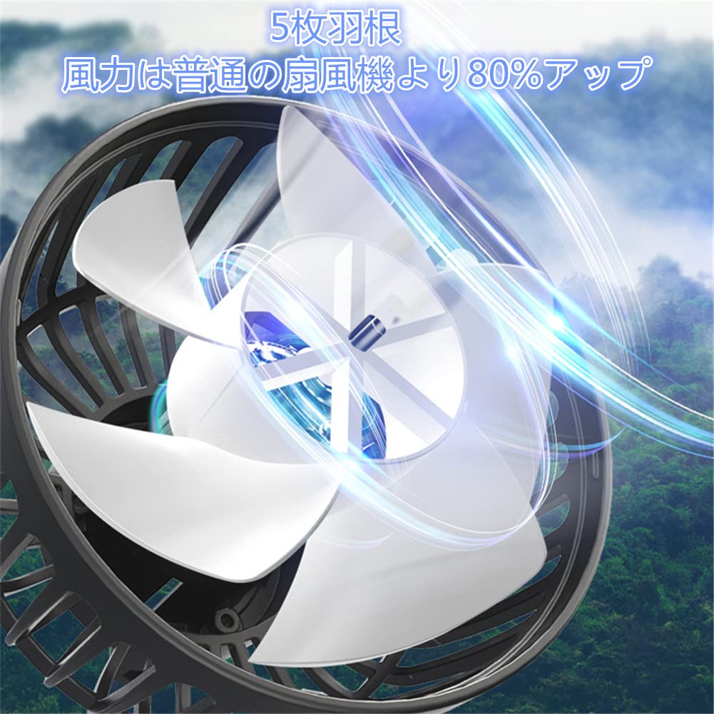 Raksonic Car Fan, Double Headed Car Fan, Rear Fan, 5 Blades, Strong Airflow, Adjustable