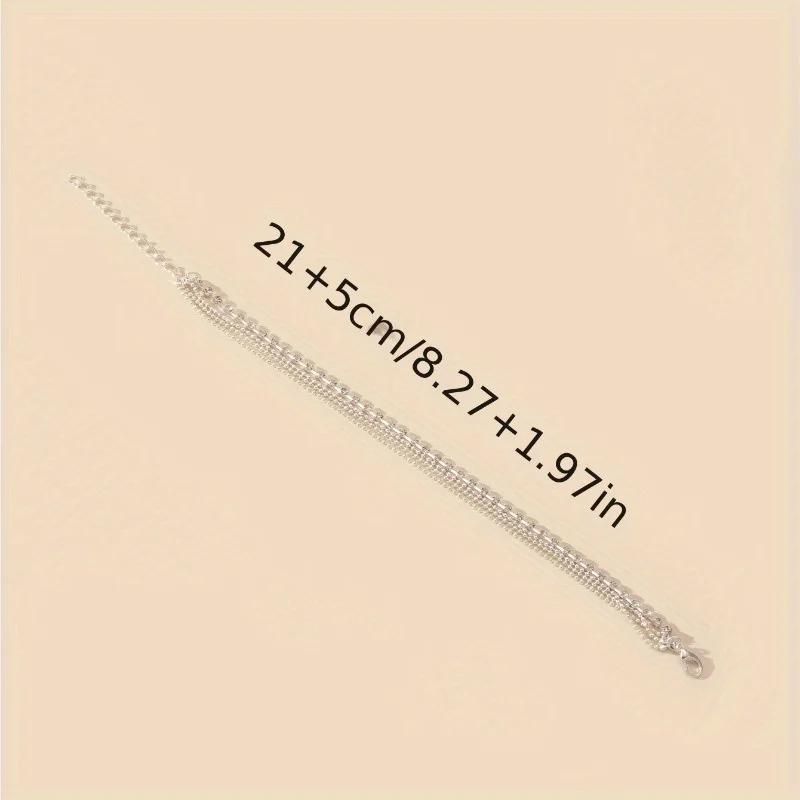 1-piece Bohemian style 3-layer ankle bracelet with sparkling Rhinestone, women's vintage multi strand ankle accessory