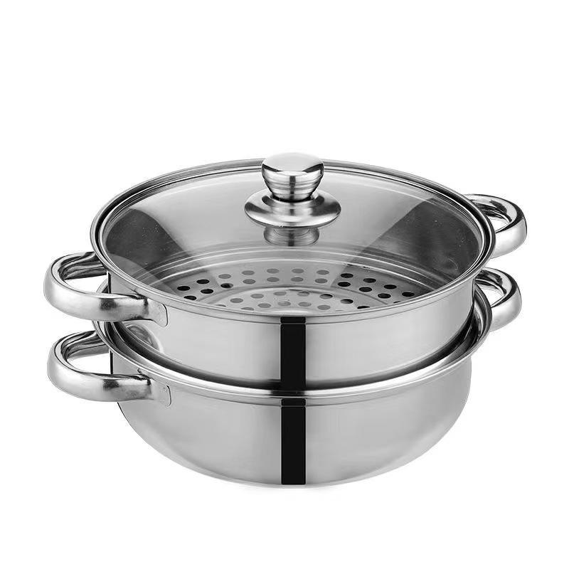 Mehrschichtiger Dampfgarer aus Edelstahl mit verdicktem Einsatz, 28 cm - Einzel-, Doppel- oder Dreifachschichtoptionen, Ideal für den Haushalt und als Geschenk