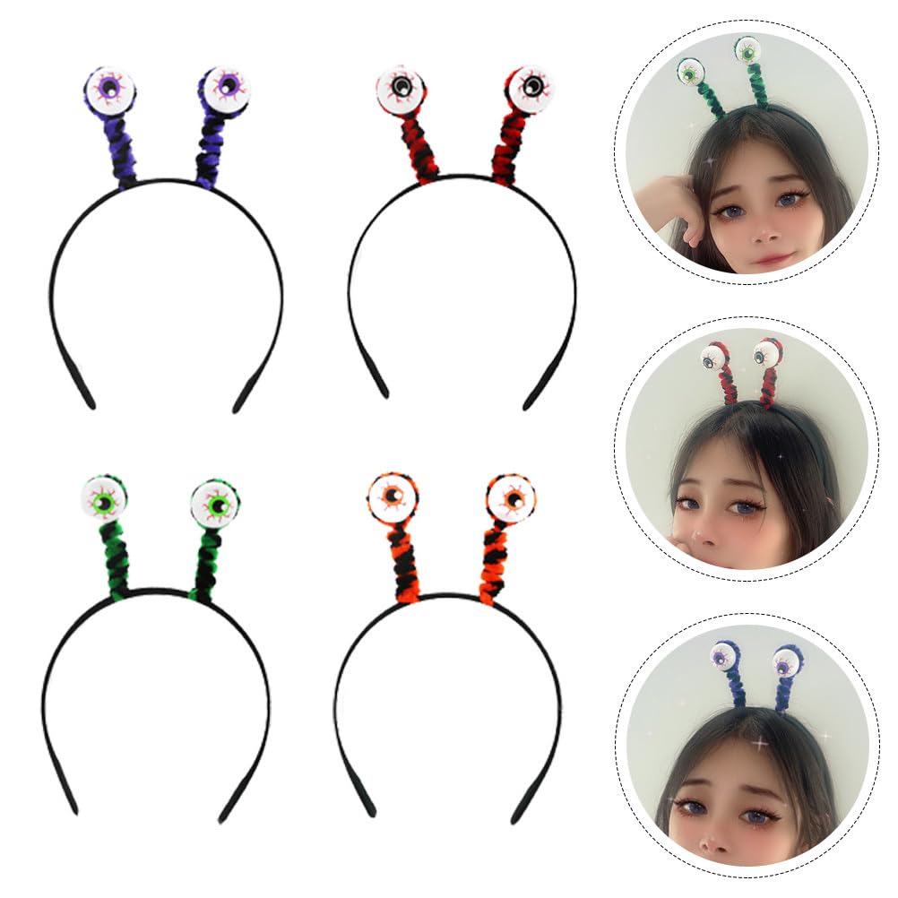 Lurrose 4-Piece Halloween Headbands, Lightweight and Comfortable Headpieces with Eye-catching Designs, Fun Party Hair Accessories, and Photo Props