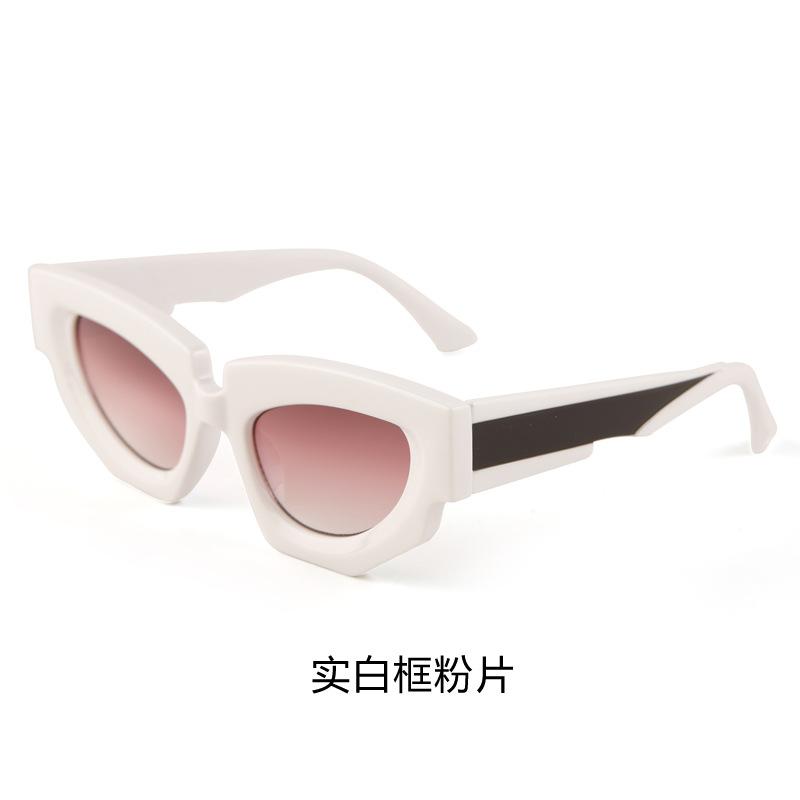 European and American style myopia glasses large frame irregular cat eye sunglasses Spice girl street shooting modeling UV protection sunglasses
