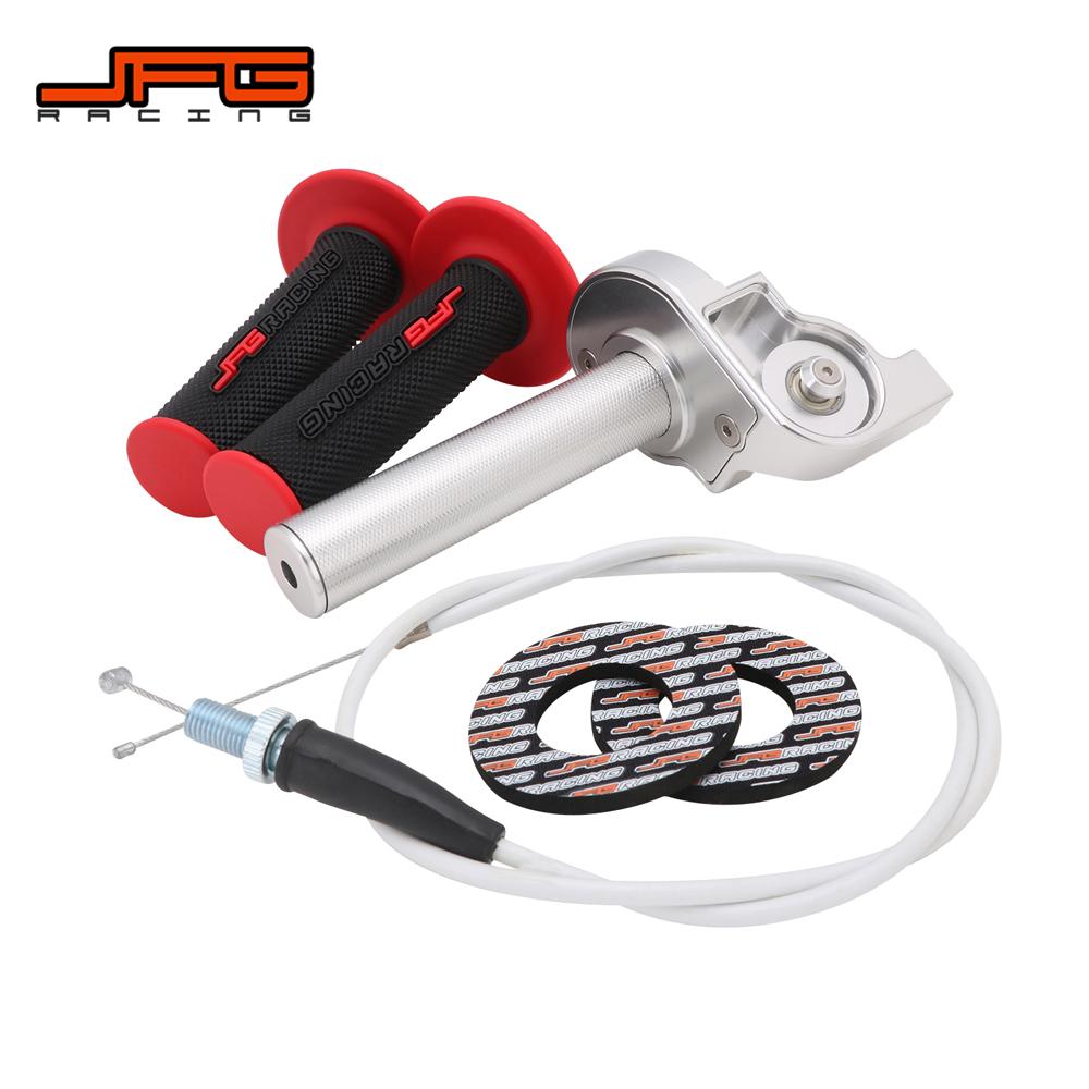 CNC Accelerator Throttle Twist Grips + Cable +Handlebar Grips Replacement For Pit Dirt Bike Minis With 7/8 Inch Application