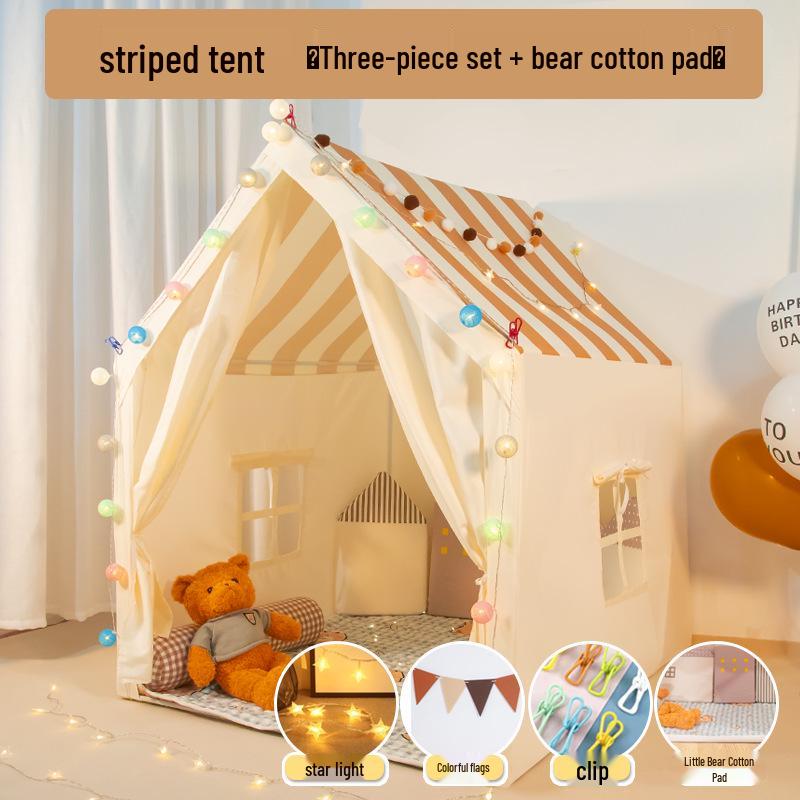 Kids' Indoor Castle Play Tent for Girls & Boys: Princess Room with Separate Beds