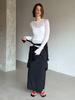 Kelidu Big Pocket Cargo Maxi Skirt_Black