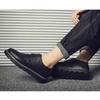 100% Genuine Leather Shoes Fashion Brogues Flat Thick Sole Male Footwear Pure Black Casual Mens Shoes