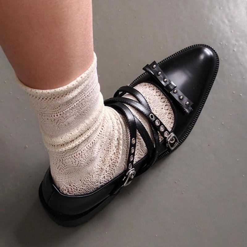 

Fashion Roman Style Pointed Toe Ladies Shoes 2025 Fashion Mid Heels Rivet Women Single Shoes Elegant Versatile Casual Women Shoes 40 чёрный