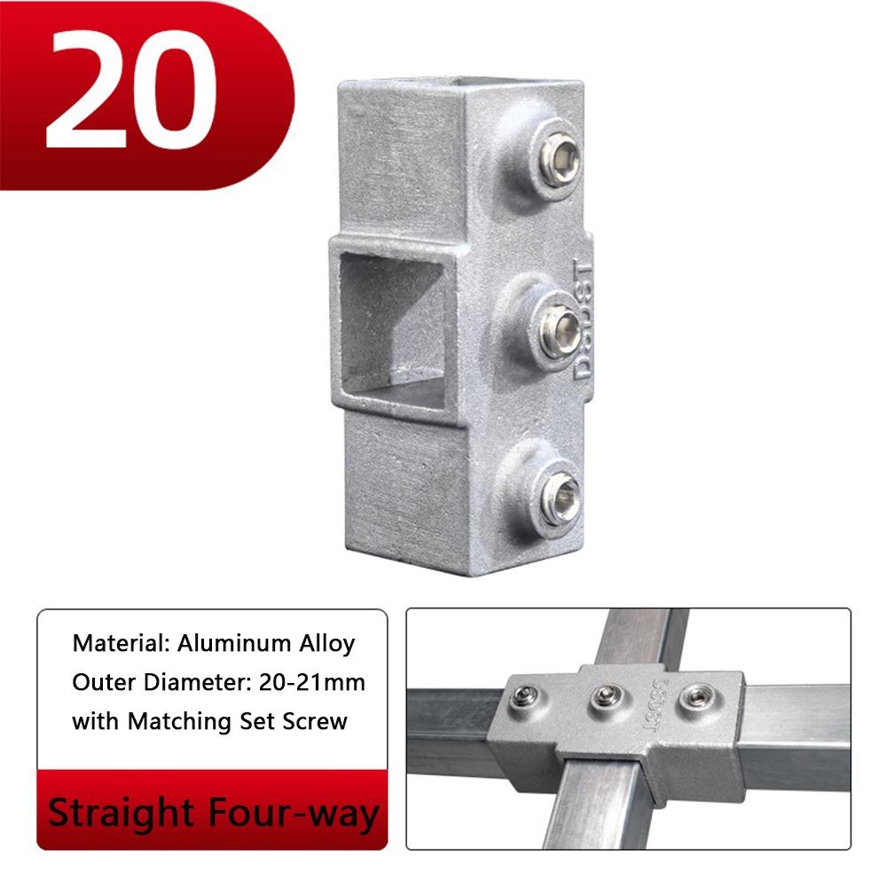 Tubo Quadrado 20x20mm 25x25mm Liga de Alumínio Cotovelo de Liga de Alumínio Conector de Braçadeira de Tubo Fixo Acessórios Junta Fixa de Tubo