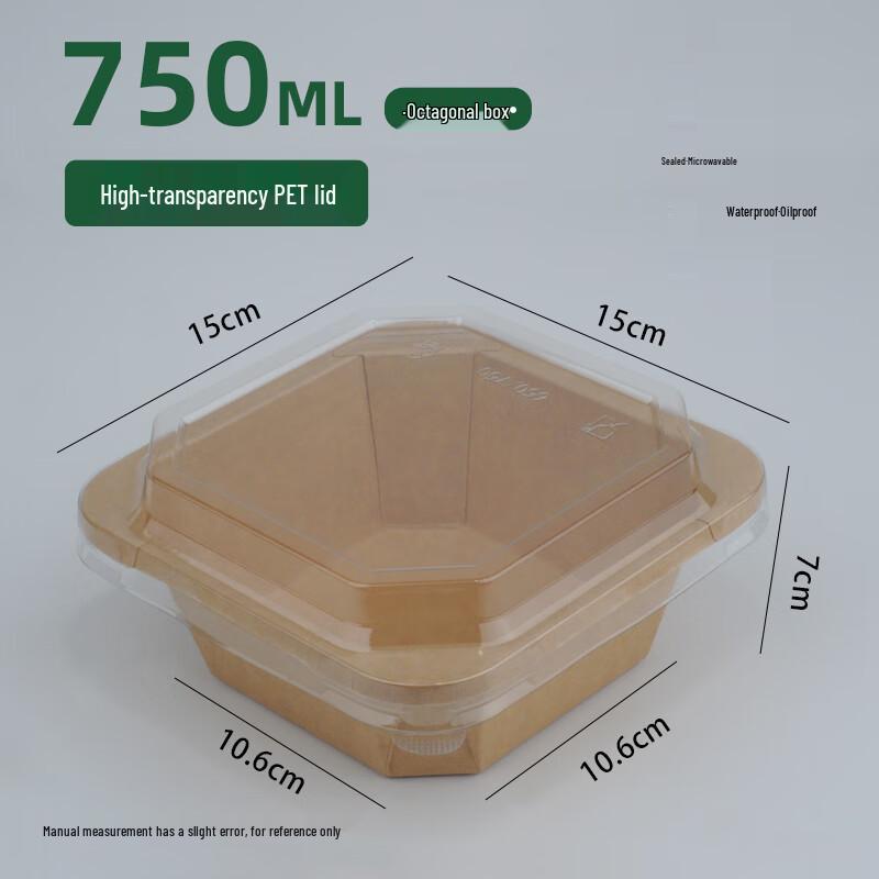 Disposable Octagonal Kraft Paper Takeaway Bowls