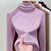 Double-sided German velvet turtleneck bottoming shirt for women's autumn and winter new long-sleeved T-shirt inside, heating and warm top