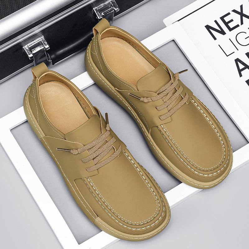 Fashion High Quality Men Shoes Fashion Hot Sale Business Casual Leather Men Shoes Lace-up Wear-Resistant Comfortable Men's Driving Shoes