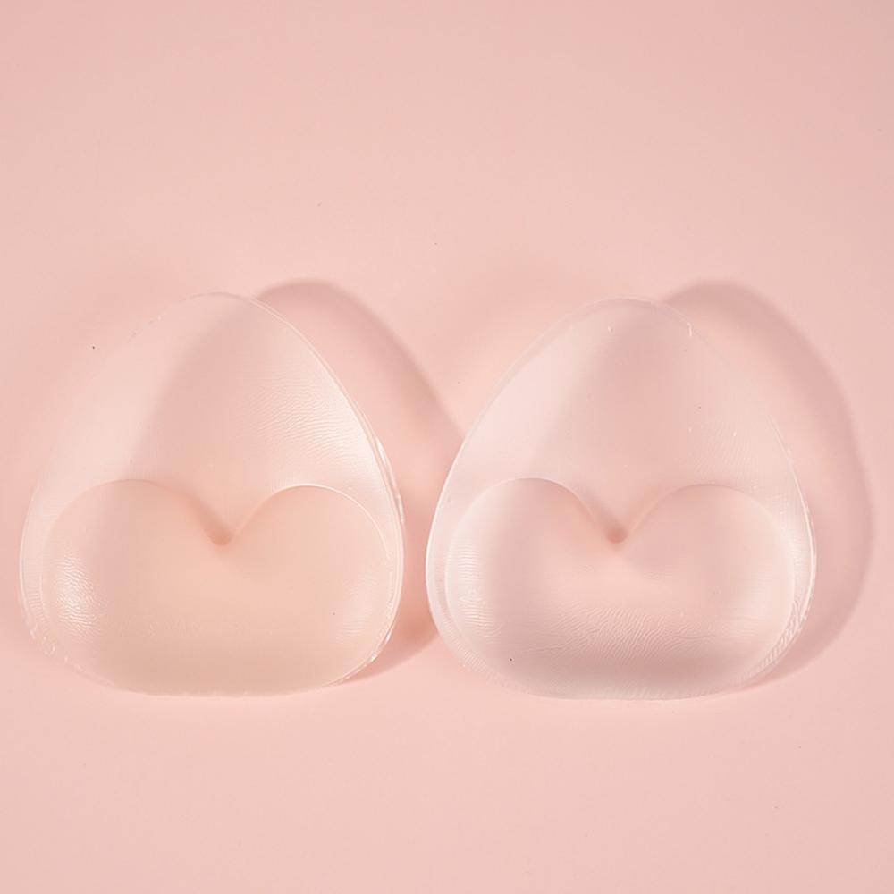 1 Pair Triangle Silicone Chest Patch Women's Push-up Self-adhesive Chest Pad Invisible Thickened Sponge Pad Swimwear Bikini Unde