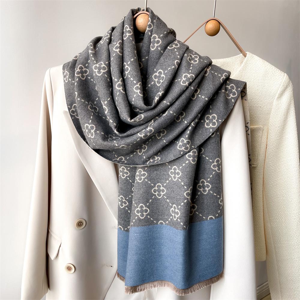 Dicke Warme Winter Schal Design Druck Frauen Kaschmir Pashmina Schal Dame Wrap Quaste Schals Gestrickte Männer Foulard Decke