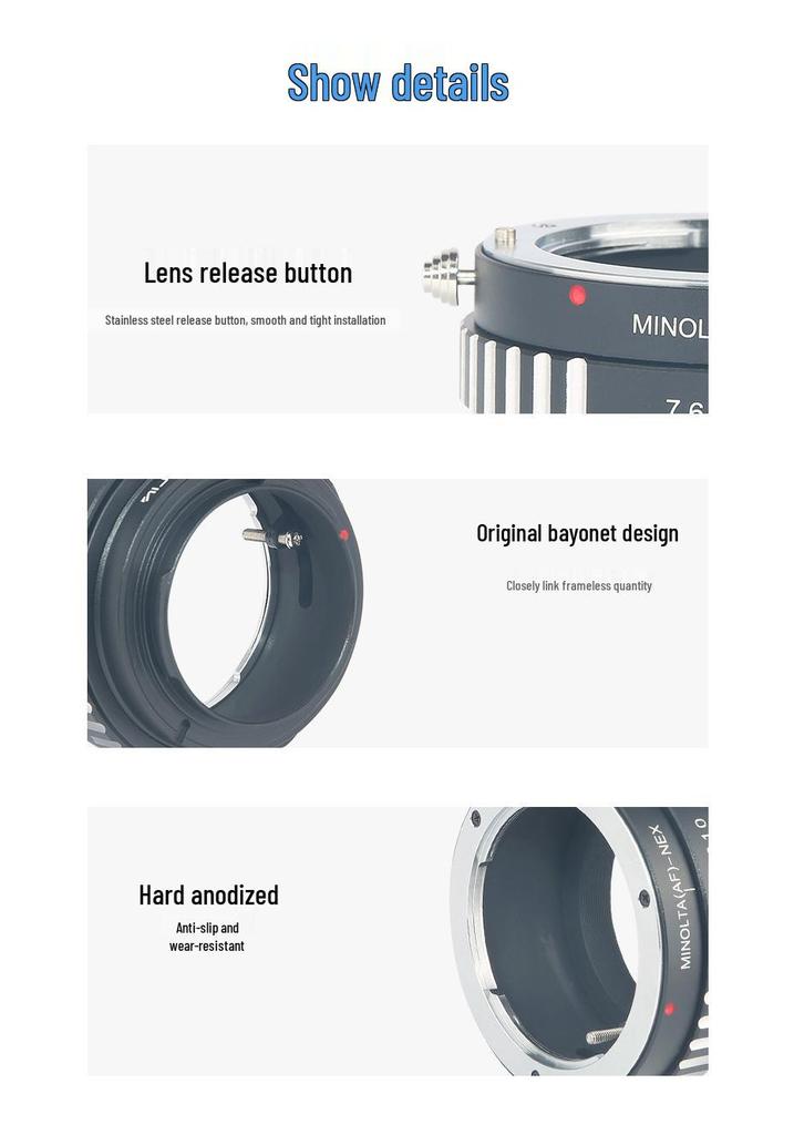 AF-NEX Lens Adapter Ring for Sony AF Minolta MA Lenses To Sony Mirrorless Cameras