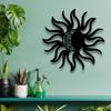 Sol och Måne Väggkonst Metalldekor Skulptur för Hem Halloween Julklapp