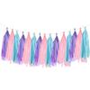 15-Piece Paper Tassel and PET Ribbon Set for Birthday Party Decorations