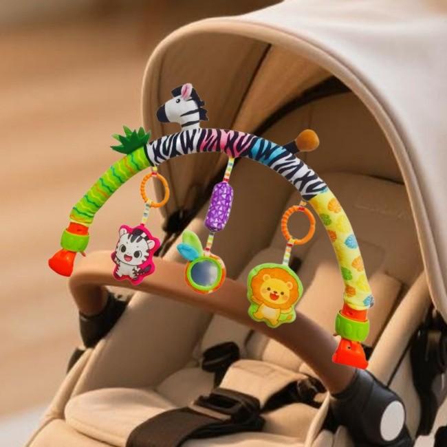 Infant Stroller Attachment With Sound And Visual Stimulation For Baby Engagement