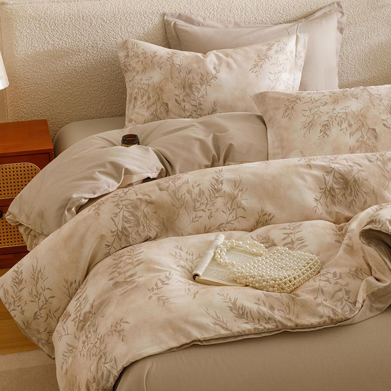 Sleep Grid Thickened Cotton Brushed Digital Printing Series Four Piece Set