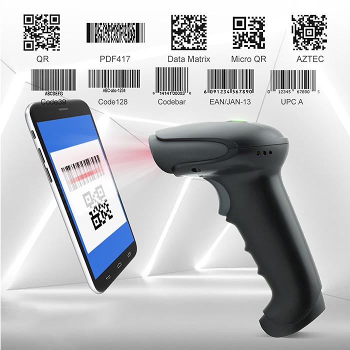 Qoltec 1D Barcode Scanner | CCD Matrix | USB | White