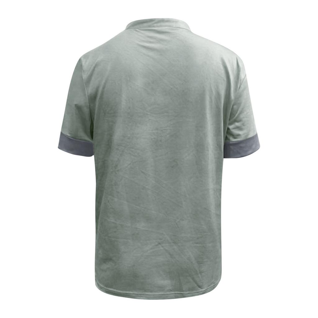 Men's Casual Lace-Up V-Neck Short Sleeve T-Shirt - Soft and Comfortable Summer Top