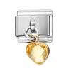 1pcs Italian Charm Links with Rhinestone Heart Pendants Fit 9mm Stainless Steel Bracelet Making Women Jewelry Accessories
