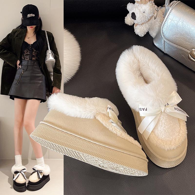 Mao Mao Mouth Cotton Shoes Women's New Winter Velvet Thick-soled Thick-soled Sleeve Warm Snow Boots Women