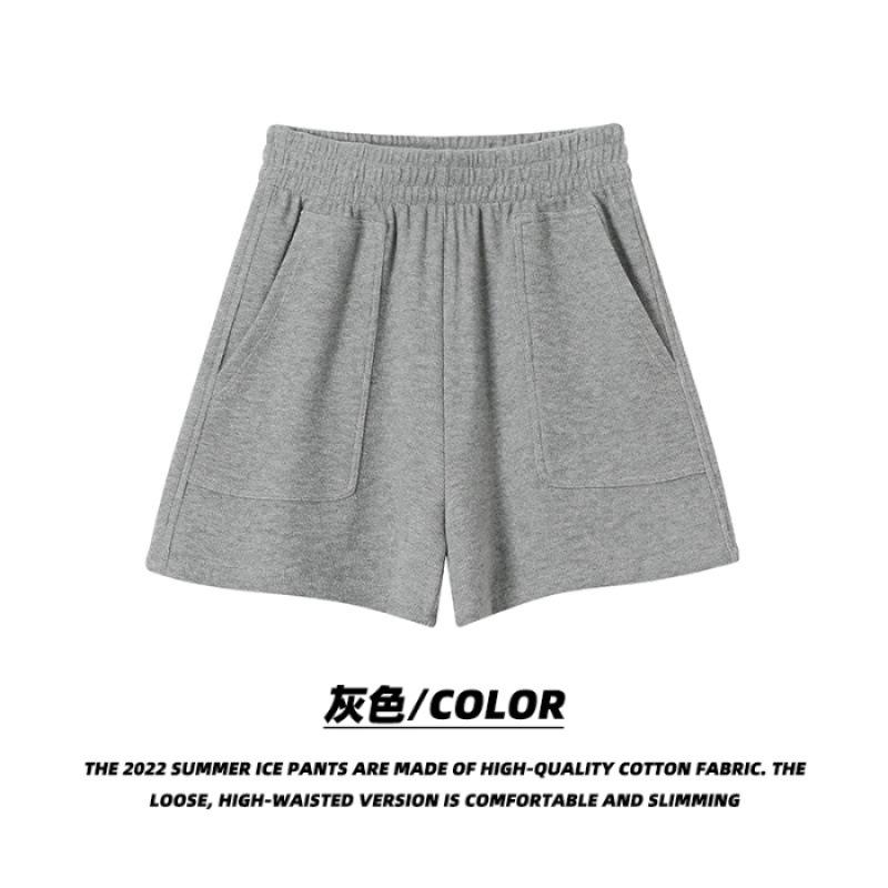 

Серые повседневные спортивные шорты женские летние тонкие свободные домашние облегающие универсальные брюки с тремя точками шорты L серый