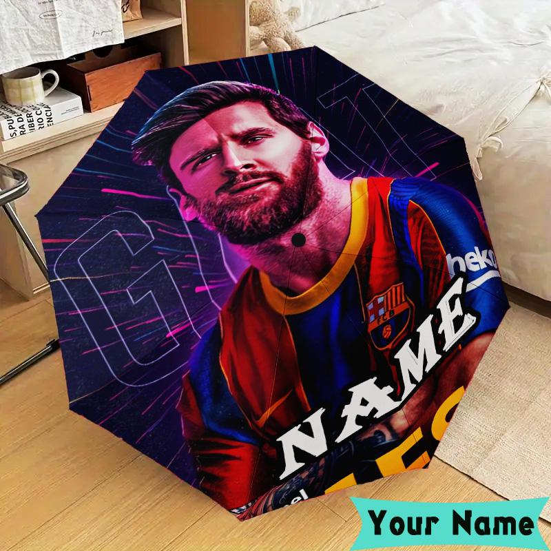 Custom Name Argentina Football Legends Umbrella, Foldable Umbrella Suitable for Outdoor Shopping Travel Sports, Exquisite Gift for Family