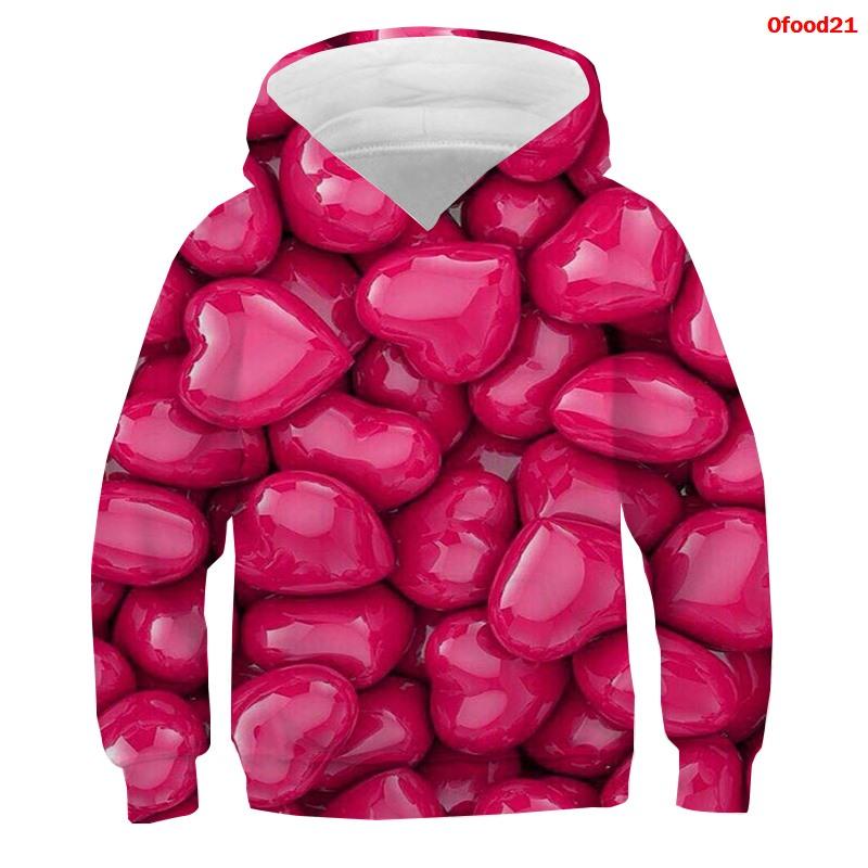3D Print Funny Food Tops Candy Macaron Girls Boys Hoodies Kids Hooded Sweatshirts Teens Clothes 2021 Children Nutella Pullovers
