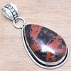 Pendant Mahogany Obsidian Gemstone Mother'Day Silver Jewelry 1.75"