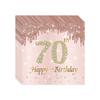 Rose Gold and Diamond 70th Birthday Party Set, Disposable Paper Plates, Paper Cups, Tablecloths, Theme Scene Arrangement